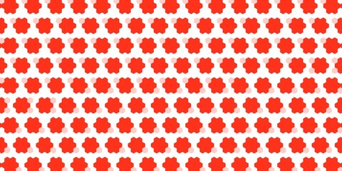 Hexagon Flower Pattern in Red and White Seamless Style. The slightly offset shadows add dimension, making this perfect for wrapping paper, packaging, and digital product designs