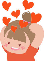 손머리위 하트 여자아이
