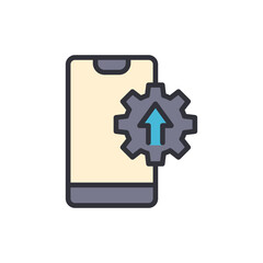 Phone Application Update With Gear And Arrow On Transparent Background