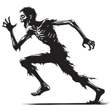 Majestic Zombie beast shape illustration - zombie silhouette - zombie vector - silhouette of zombie - undead icon design
