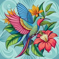Fototapeta premium bird on a flower