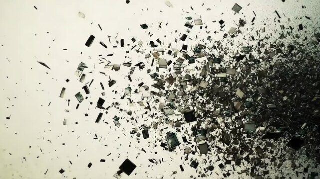 Digital technology destruction abstract