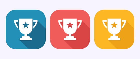 Award icon design illustration, Winning icon, Champion sign symbol in shadow button design