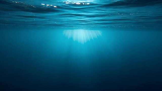 Sunlight penetrates the ocean underwater
