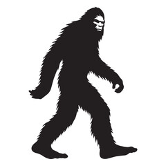 Darkened Bigfoot depiction outline - bigfoot silhouette - bigfoot vector - silhouette of bigfoot - Bigfoot illustration - unknown creature visual
