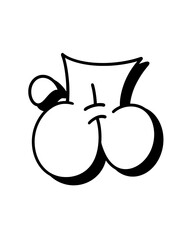 Letters A in graffiti style