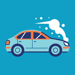 Obraz premium Car Getting Sprayed with Water Vector Style