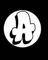 Letters A in graffiti style