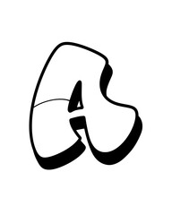 Letters A in graffiti style