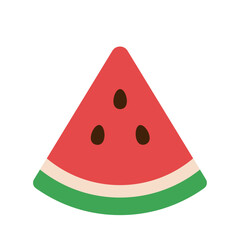 Summer festival themed watermelon slice icon with shadow effect
