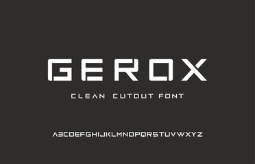 GEROX, Minimal Alphabet Tech font, typography font logos fashion vector illustration
