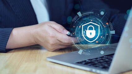 Digital cybersecurity and network protection. Cyber security Data Protection Information privacy...
