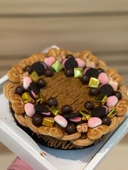 chocolate cake and nuts