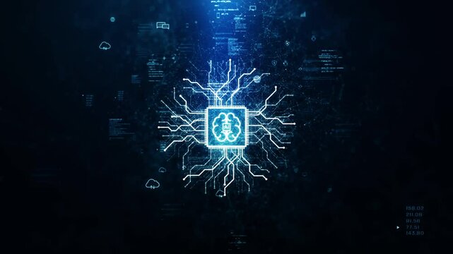 Artificial Intelligence System Driven by Big Data Analytics via a connected digital network, representing intelligent automation, cloud infrastructure, and advanced data systems.