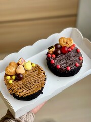 heart shaped cookies with chocolate