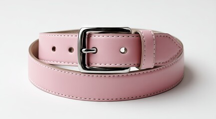 pink belt with silver buckles