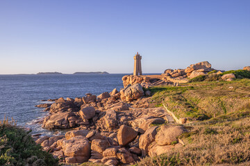 Ploumanac'h Lightouse of Mean Ruz, cotes-d'armor, brittany, france