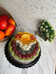 fruit cake on the table