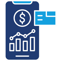 Share Price Flat Blue Icon