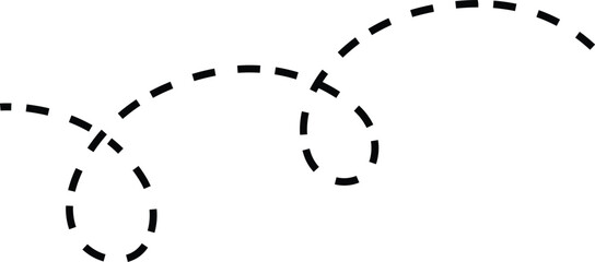 Line icon. Dotted path and location pin. Route location two pin sign and dotted line. Travel vector isolated on transparent background. line curve simple direction shape symbol