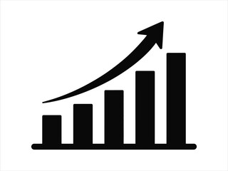 Rising Bar Graph Icon - Growth and Success Business Trend Visual

