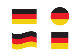Flag icons of Germany. Germany Official National Flag. Flat Digital Vector Illustration of  Germany Flag and National Emblem. Rectangular  Germany Flag Icon – Standard Size and Colors.
