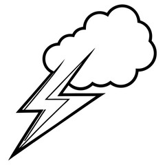 Retro Thunderbolt Vector Art