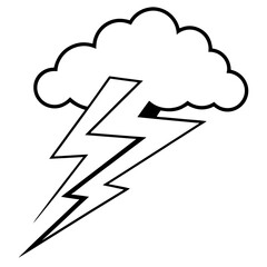 Retro Thunderbolt Vector Art