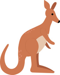 Illustration of a Standing Kangaroo