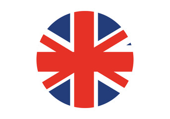 Obraz premium Round United kingdom Flag Icon – United kingdom Flag Circular Vector Badge with Standard Colors and National Symbol. Circle Flag Icon of United kingdom, Button Badge Icon. 