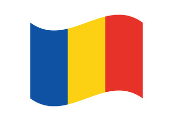 Fototapeta premium Waving Romania Flag – National Flag of Romania in Vector Illustration Style. Flag icon of Romania.