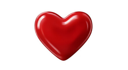 A vibrant, glossy red heart floats against a dynamic, pixelated and abstract background design.