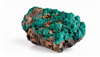Gummite Uranium Ore Specimen from Brazil Isolated on White Background – Rare Radioactive Mineral Sample for Geological and Scientific Use

