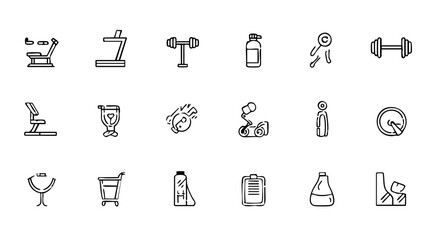 Workout Vector Pack - Outline Icons with Depth for Branding