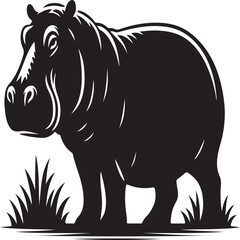 hippopotamus vector icon