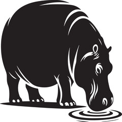 hippopotamus vector icon