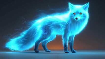 Glowing blue fox - Powered by Adobe