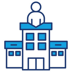 Private Company Blue Icon