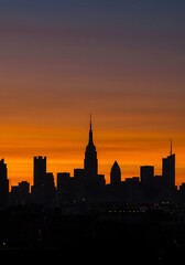 Fototapeta premium chicago skyline at sunset