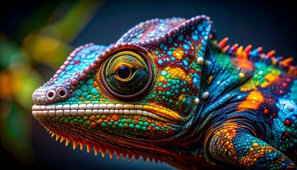 macro photo shot of an iguana
