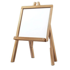 A wooden artist's easel with a blank canvas, offering a creative platform for artistic expression.