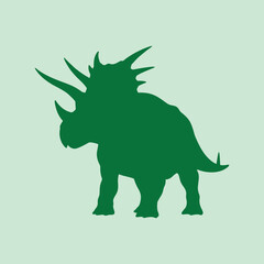 vector silhouette illustration of triceratops