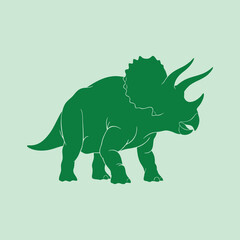 vector silhouette illustration of triceratops