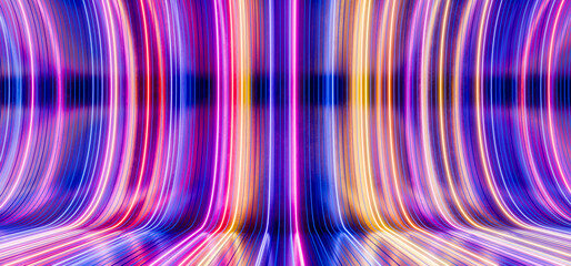Abstract neon background with glowing ascending lines. Network infrastructure. Blockchain technology. Abstract futuristic neon background with glowing ascending lines. Fantastic wallpaper. 3d render.