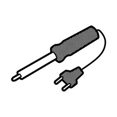 black and white picture of electronic soldering iron
