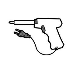 black and white soldering iron gun facing left