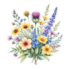 Obraz premium Vibrant floral arrangement botanical art digital illustration nature aesthetic creative concept