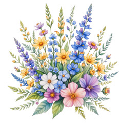 Obraz premium Floral arrangement nature digital illustration botanical art bright and colorful aesthetic viewpoint