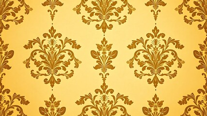 Elegant golden damask pattern seamless background for design projects