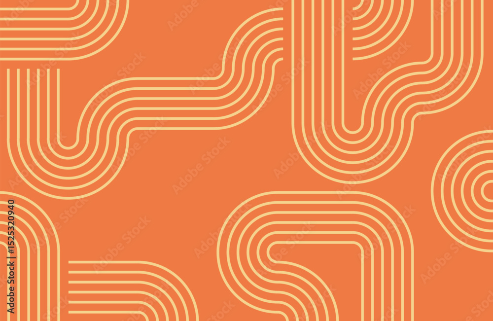 Wall mural background with line geometric shape set. abstract pattern, design line art, trendy arch and circle,